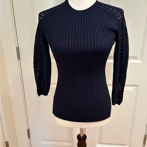 Etcetera Navy Knit Top